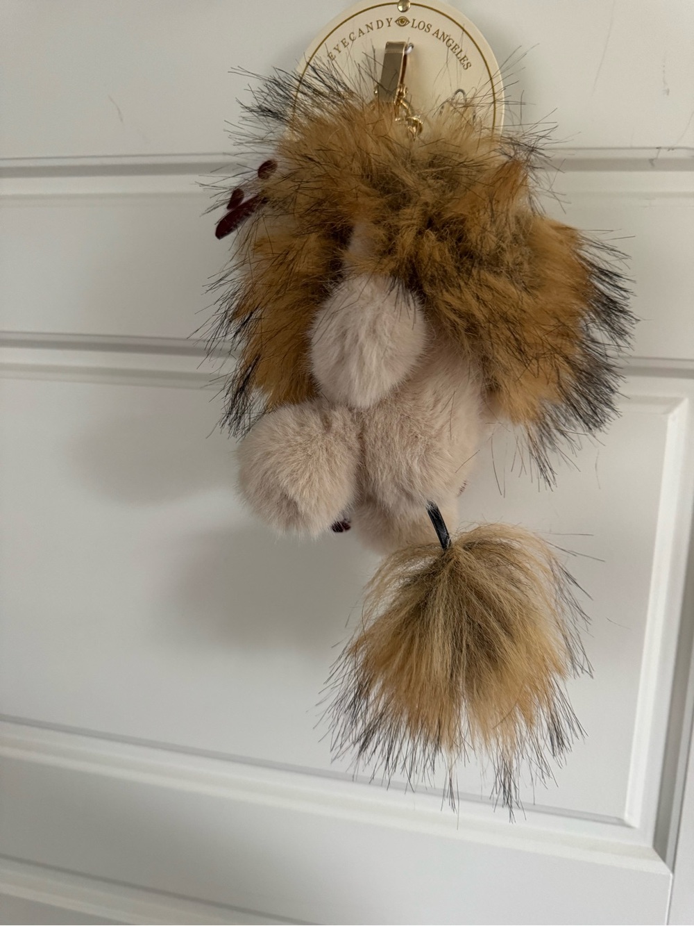 Lion Charm Keychain - Beige and Tan - NWT